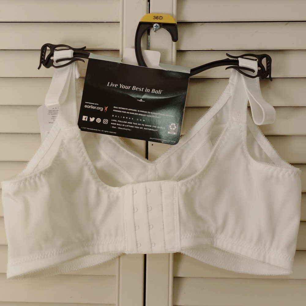 Bali Women's White Wirefree Support Bra - Picture 5 of 7